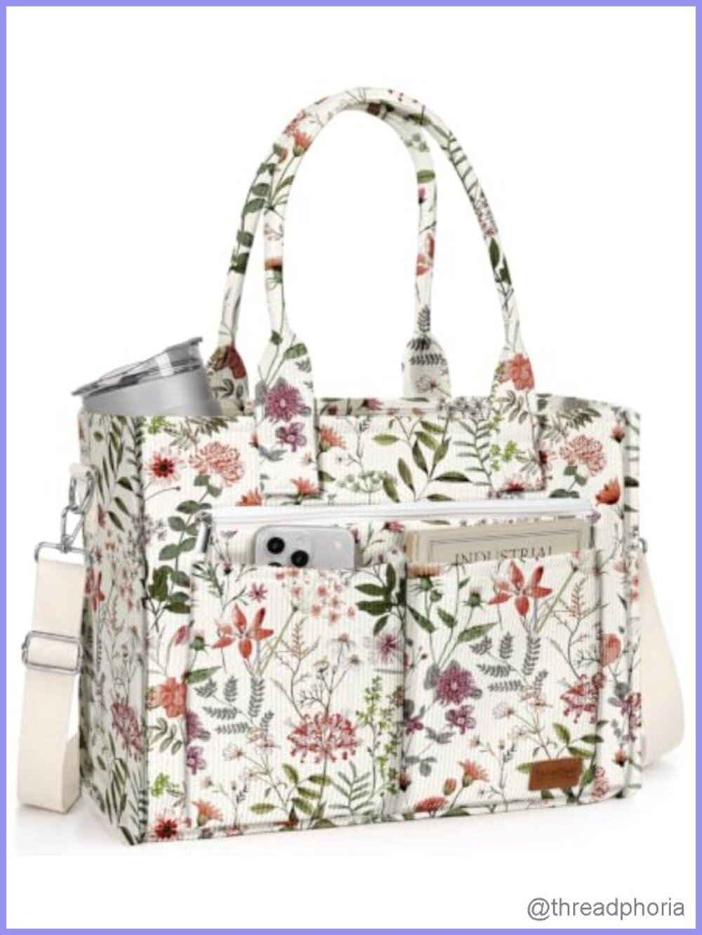 Corduroy Tote Bag Laptop Crossbody Large Structured Purse